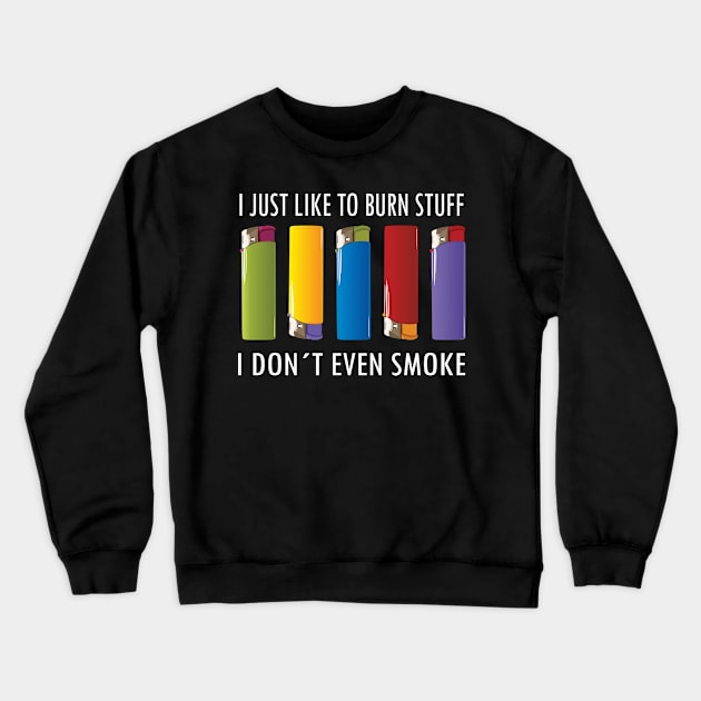 Just Like To Burn Things, Funny Quote, Funny Gift Crewneck Sweatshirt by Tesign2020